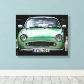 Groene Nissan auto Canvas Afdruk (Insitu (Houten vloer))