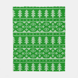 Groene nit Sweater met Deer Fleece Blanket