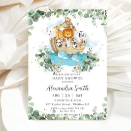 Groene Noah's Ark Geslacht Neutrale Baby Shower Kaart