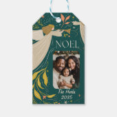 Groene Noel vakantiefoto Cadeaulabel (Voorkant)