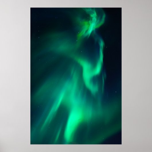 Groene noordelijke lichten poster (Voorkant)