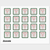 Groene Noorderpool rendier expreslevering gestippe Vierkante Sticker (Vel)