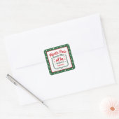 Groene Noorderpool rendier expreslevering gestippe Vierkante Sticker (Envelop)