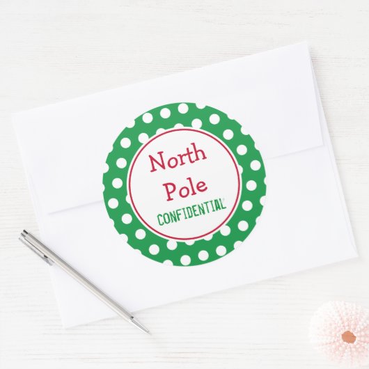 Groene Noordpool Kerststickers Ronde Sticker (Envelop)