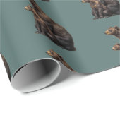 Groene Noordse Beer Cadeaupapier Rol (Rol Hoek)