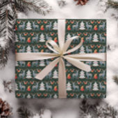 Groene noordse kerstboom cadeaupapier