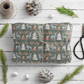 Groene noordse kerstboom cadeaupapier