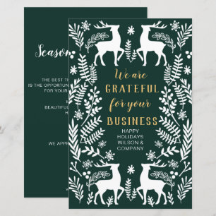 Groene Nordic Reindeer Business Holiday Card