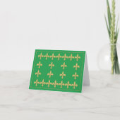 Groene Note Kaart met Gouden Kleur Fleur-de-Lis (Voorkant)