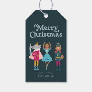 Groene Notenkraker Dier Vrolijk Kerstmis Cadeaulabel