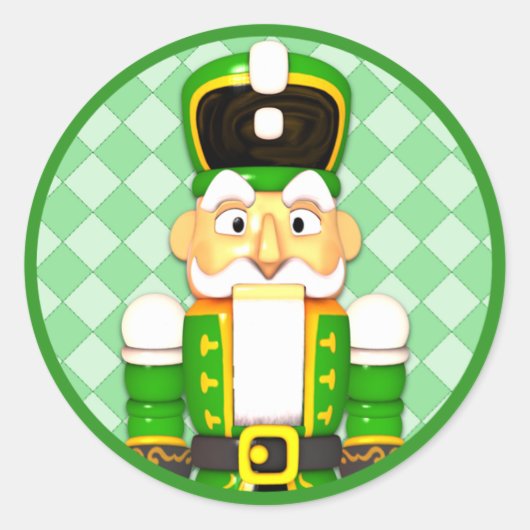 Groene Notenkraker Kerst Vakantie Stickers (Voorkant)