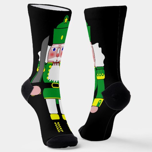 Groene Notenkraker Kerstmis Sokken (Gebogen)