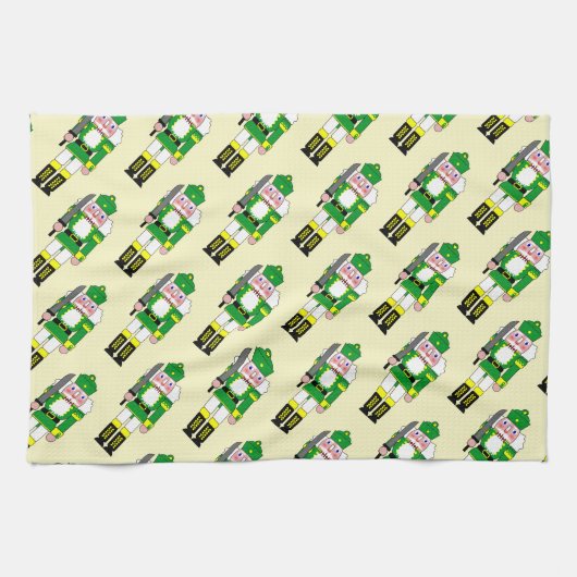 Groene Notenkrakers Kerstmis Theedoek (Horizontaal)