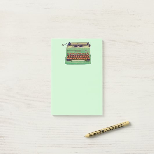 Groene notitie voor schrijfmachines post-it® notes (Op bureau)