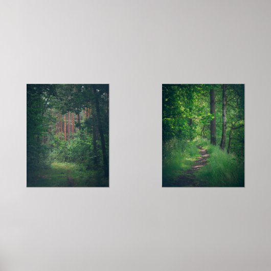 Groene Oase: zomerbos Muurkunst Sets (Voorkant)