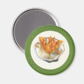 GROENE OCEAAN ASBAKJE MET ORANJE ACCENT MAGNEET (Voorkant / Achterkant)