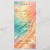 Groene Oceaan Strand Aardtone Waterverf Zonbruilof Menu (Achterkant)