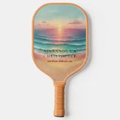 Groene Oceaankust Waterverf dubbel Pickleball Paddle (Achterkant)