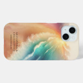 Groene Oceaankust Waterverf Stijlvolle Zomerzon Case-Mate iPhone Case (Achterkant (horizontaal))