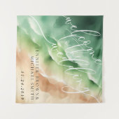 Groene Oceaanstrand Heet Feest Welkom Achtergrond Wandkleed (Voorkant (horizontaal))