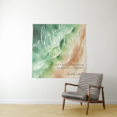 Groene Oceaanstrand Heet Feest Welkom Achtergrond Wandkleed (In situ)