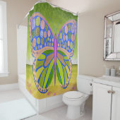 Groene Ocean Butterfly Shower Curtain Douchegordijn (In situ)