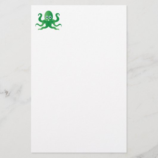 groene octopi briefpapier (Voorkant)