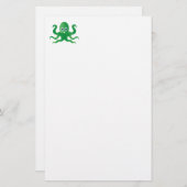 groene octopi briefpapier (Voorkant / Achterkant)