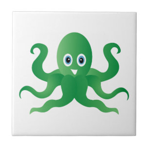 groene octopi tegeltje