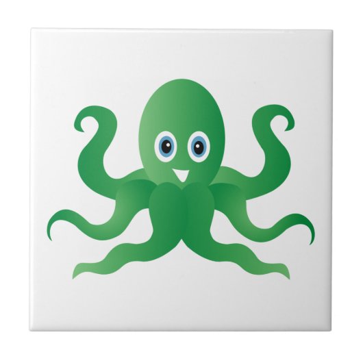 groene octopi tegeltje (Voorkant)