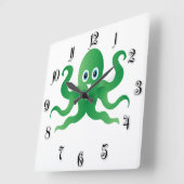 groene octopi vierkante klok (Hoek)