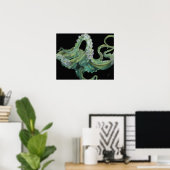 Groene octopus 20 x 16 poster (Thuiskantoor)