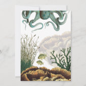 Groene Octopus Aquarium Bruiloft Kaart (Achterkant)