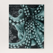 Groene octopus Colored Pencil Map Legpuzzel (Verticaal)