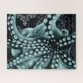 Groene octopus Colored Pencil Map Legpuzzel (Horizontaal)