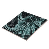 Groene octopus Colored Pencil Map Tegeltje (Zijkant)