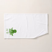 Groene Octopus Design Met Monogram Bad Handdoek (Handdoek)