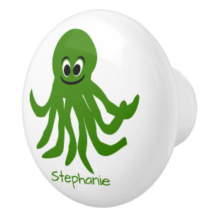 Groene Octopus Design Persoonlijk Keramische Knop