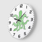 Groene Octopus Karakter Eigenzinnig Zee Monster Grote Klok (Hoek)