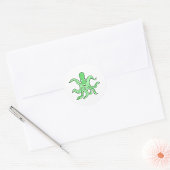 Groene Octopus Karakter Eigenzinnig Zee Monster Ronde Sticker