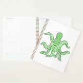Groene Octopus Karakter Grappig Zeemonster Planner (Display)
