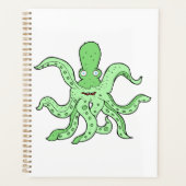 Groene Octopus Karakter Grappig Zeemonster Planner (Voorkant)