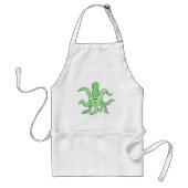 Groene Octopus Karakter Grappig Zeemonster Standaard Schort (Voorkant)