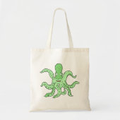 Groene Octopus Karakter Grappig Zeemonster Tote Bag (Voorkant)