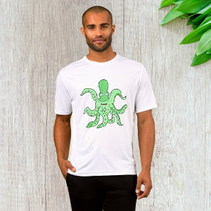 Groene Octopus Karakter Quirky Zee Monster T-shirt
