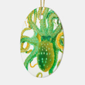 groene octopus keramisch ornament (Links)