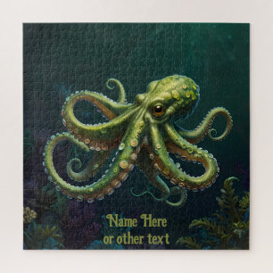 Groene octopus onder de Zeeen badkamer Legpuzzel