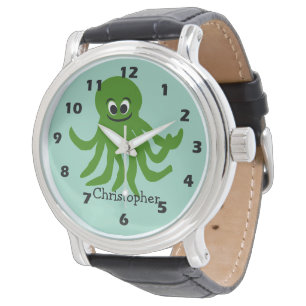Groene Octopus Ontwerp Horloge