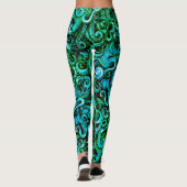 Groene Octopus Tentacles Leggings Zee Steampunk (Achterkant)