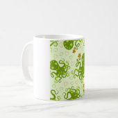 Groene octopussen met bloemen koffiemok (Voorkant links)